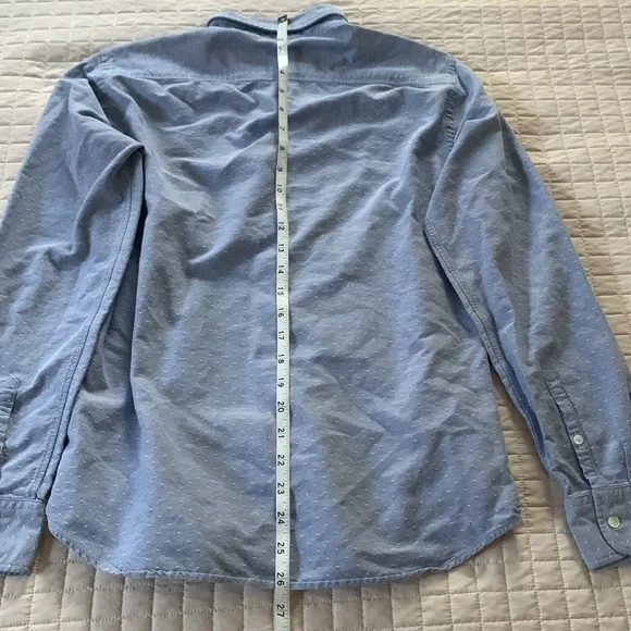 Brooklyn Tailors Blue and White Button-Down Shirt, Slim Medium - Picture 9 of 10